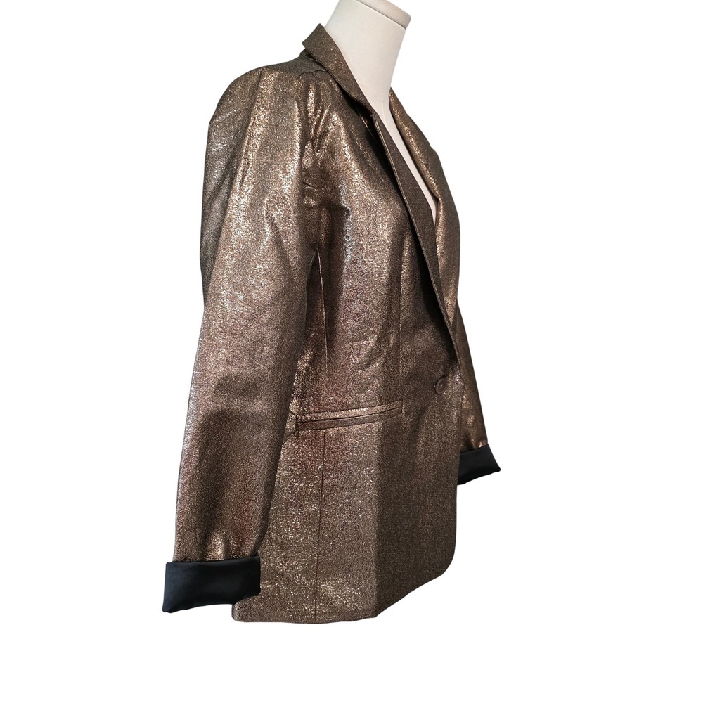 Joan Rivers Blazer Womens Medium Bronze Metallic Red Carpet - Picture 6 of 11